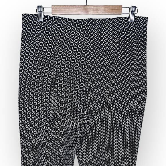 J.Jill Weaver Collection Forward Seam Slim Ankle Pant M Black Geo Basket Weave - Picture 5 of 9